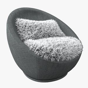 3D swivel chair hair seat