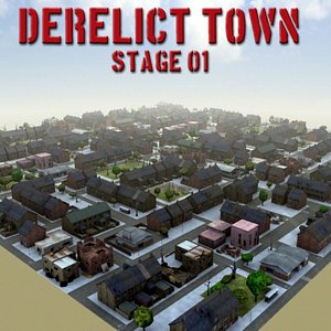 multi ruined city 3d model