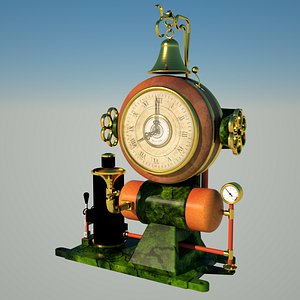 steampunk clock 1 3d model