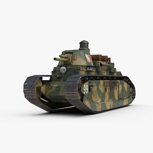 3D ww2 tank char fcm model