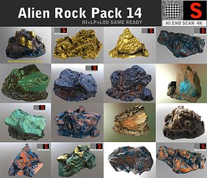 3d model of alien rock pack 14