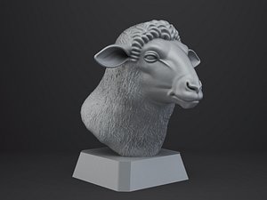 Sheep Bust - Animal Figurine 3D