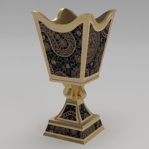 3D Decorative copper Arabic oud incense burner model