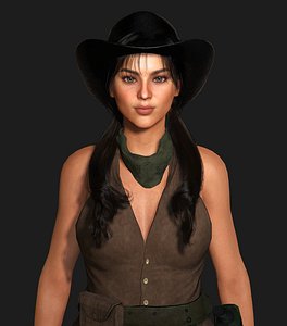 AAA 3D REALISTIC FEMALE CHARACTER - WILD WEST COWGIRL 02