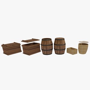 barrel basket box 3D model