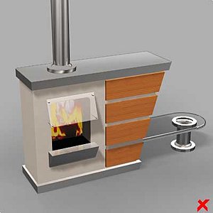 3d model fireplace
