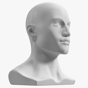 Styrofoam Male Mannequin Head White