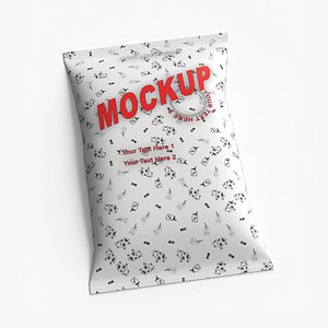 Pillow Shape Milk Package Mockup White 3D model