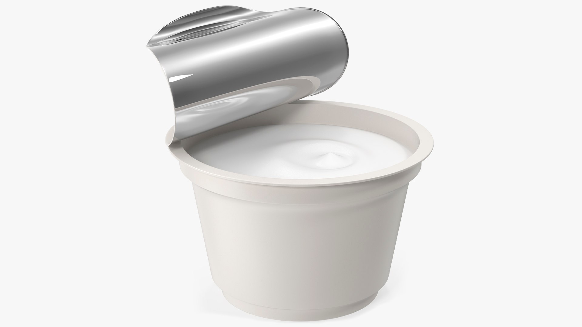 Yogurt in Glass with Foil Folded Back White 3D model preview