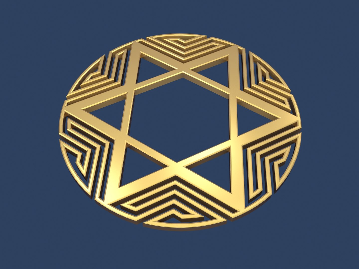 3D Star David Medallion - TurboSquid 1429825