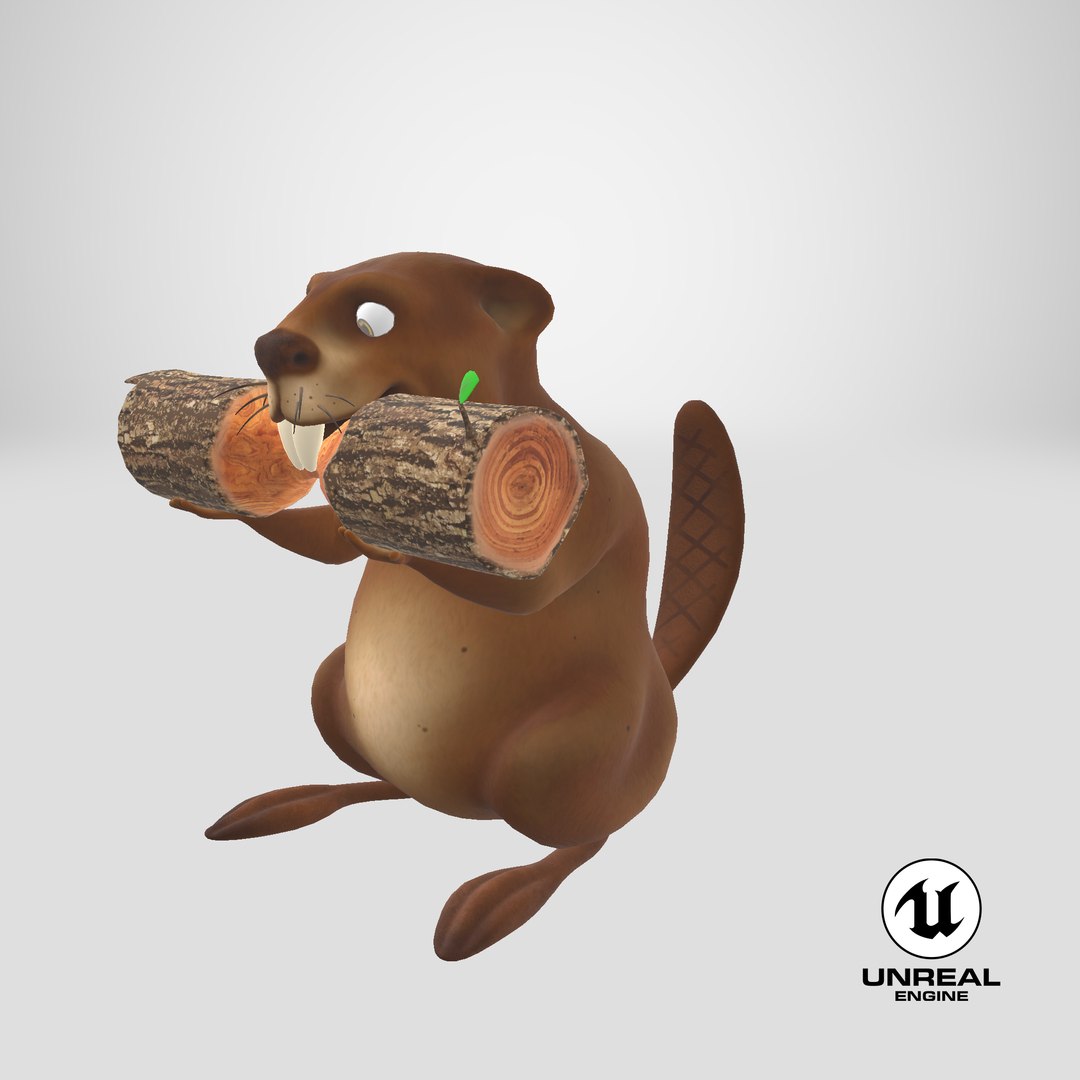 Cartoon Beaver with Log model https://p.turbosquid.com/ts-thumb/5F/a4WhAH/xh/stemcell_unreal_render/png/1644478929/1920x1080/fit_q87/c330c0c548d6190973f43a0acc5e55f05e5a3663/stemcell_unreal_render.jpg