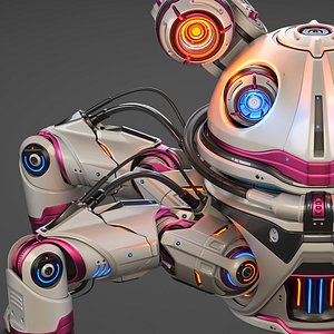 Sci-Fi Quadruped Robot - Rigged