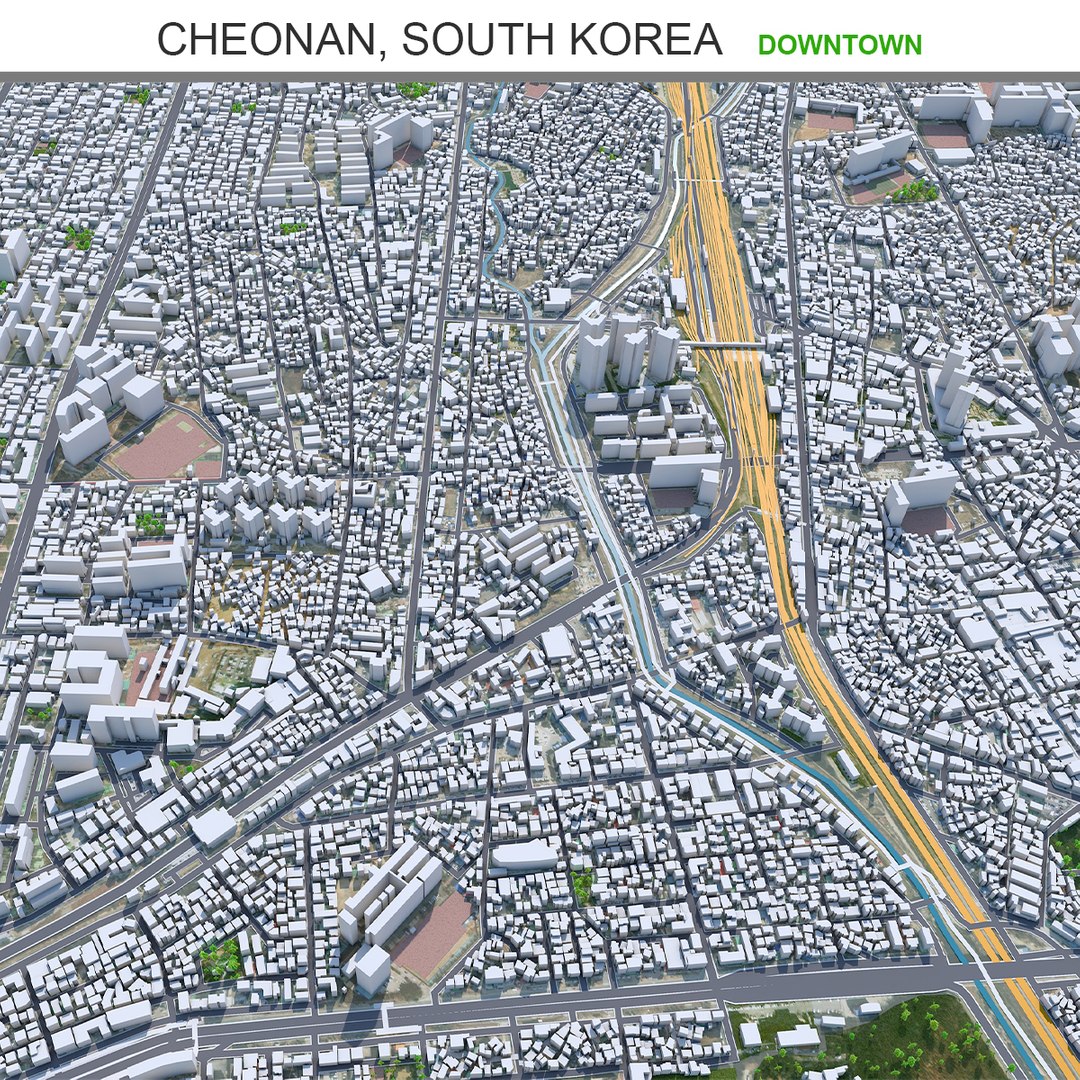 3D Cheonan Downtown South Korea - TurboSquid 1988740