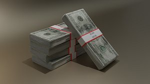 3D Money Bundle 3D model model