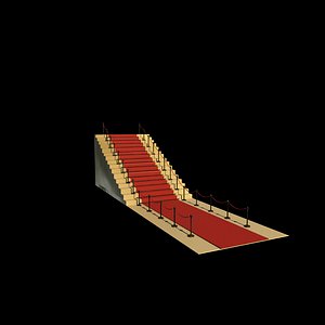 red carpet on a staircase 3D model