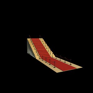 red carpet on a staircase 3D model