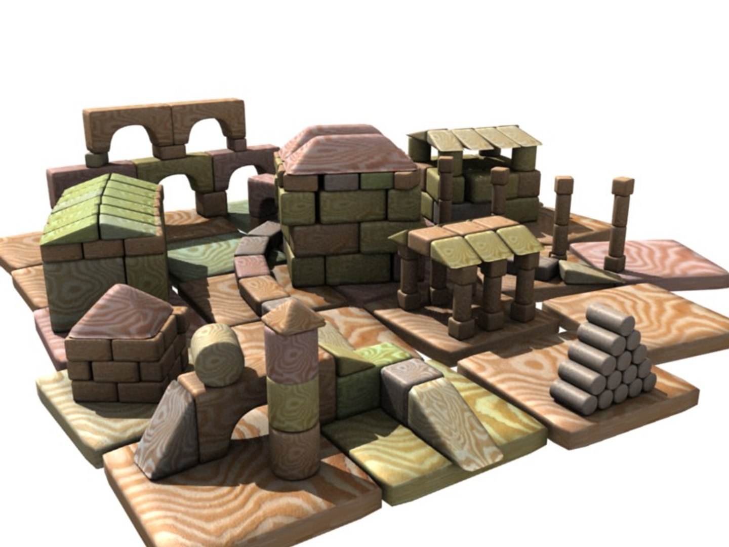 3d Model Blocks Building