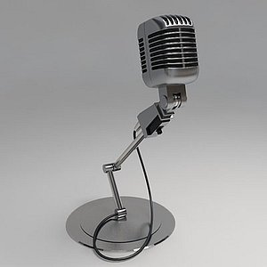 old microphone 3d max