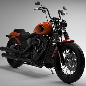 Realistic Harley Davidson Street Bob 2021 Baja Orange