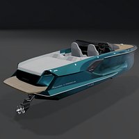 Frauscher 790 Spectre yacht 3D Rendering PBR