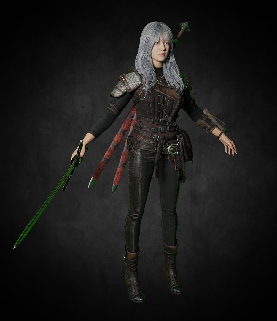 3D female witcher PBR Low-poly https://p.turbosquid.com/ts-thumb/5G/6D7olj/Ce/1/png/1746245444/1920x1080/fit_q87/ab9d059b07c330bd1f51fb0c5cb1779dab95b720/1.jpg