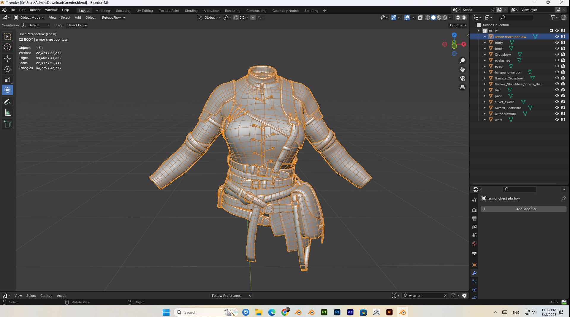 3D female witcher PBR Low-poly https://p.turbosquid.com/ts-thumb/5G/6D7olj/U9/bandicam20250502231549055/jpg/1746245511/1920x1080/fit_q87/4873afc88faa0e3be597257c4f3e393294dca373/bandicam20250502231549055.jpg