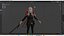 sorceleur féminin PBR Low-poly