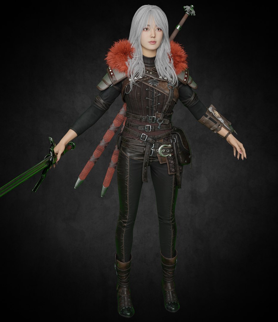 3D female witcher PBR Low-poly https://p.turbosquid.com/ts-thumb/5G/6D7olj/Xs/2/png/1746245442/1920x1080/fit_q87/d490f2cbb86ba1b7febddf2babd4f5d2c7888cc6/2.jpg