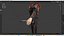 sorceleur féminin PBR Low-poly