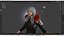 sorceleur féminin PBR Low-poly