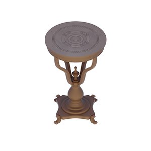 3D Vintage retro designer wooden coffee table model