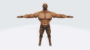 Super lowpoly hand painted Fantasy Warrior model