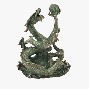 Corroded Dragon with Pearl 3D model