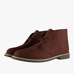 suede chukka boots brown 3D model