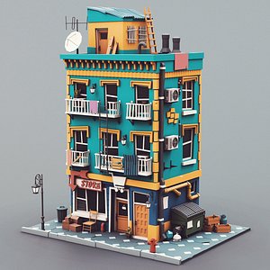 3D Low poly Store 01