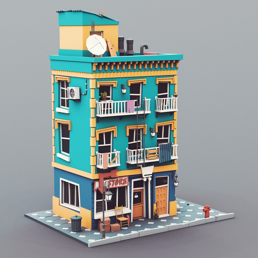 3D Low Poly Store 01 - TurboSquid 1987987