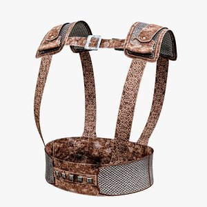 3D model medieval waist belt