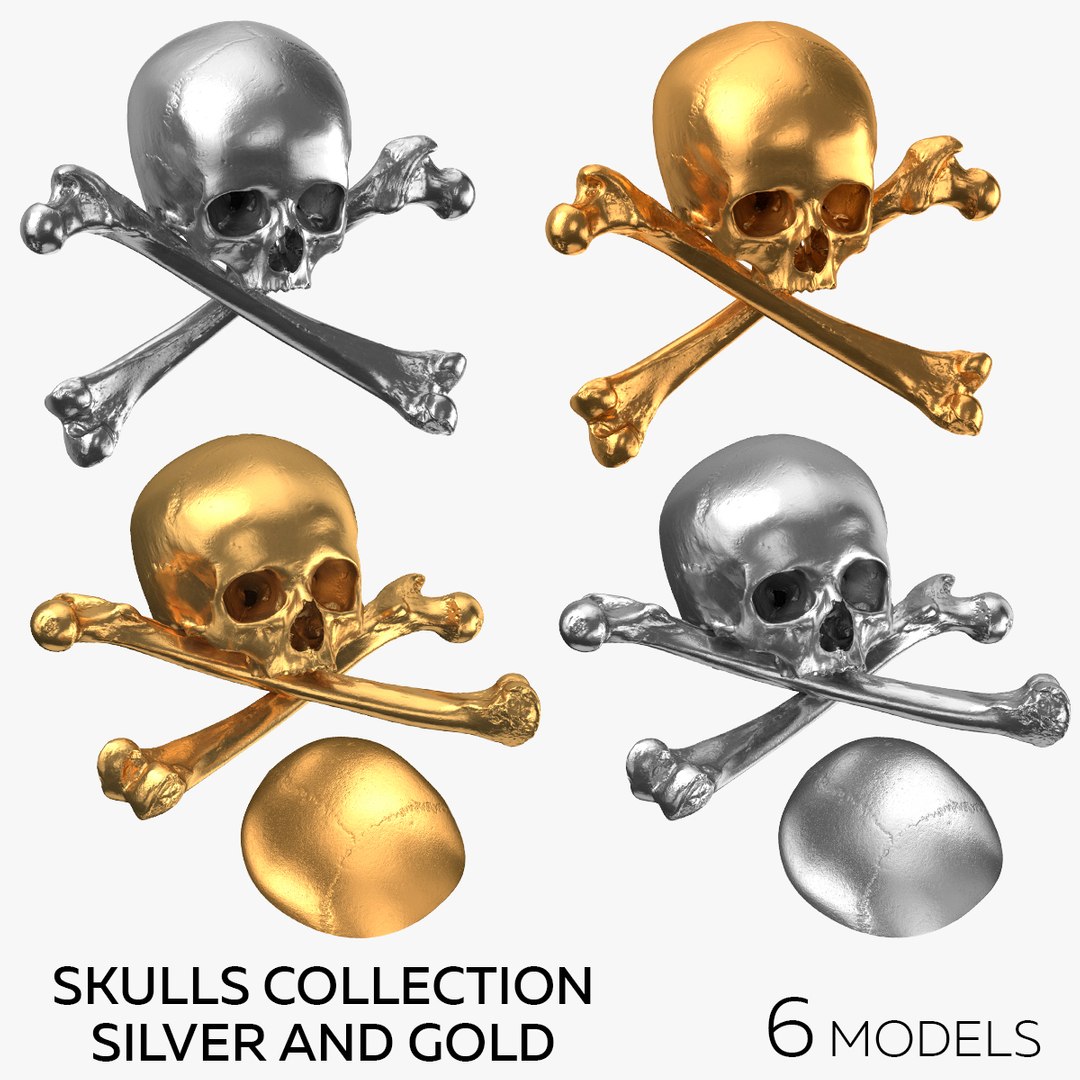 3D Pirate Skulls and Bones Collection Silver and Gold - 6 models https://p.turbosquid.com/ts-thumb/5G/NkZc9J/N1/square/jpg/1627303764/1920x1080/fit_q87/8b86f9e4c5204b950782b9d87ab60279862a0958/square.jpg