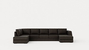 Optus U Sofa Large With Divanhoger Dark Gray 3D