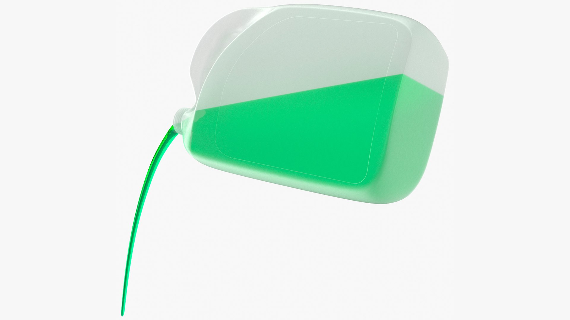 Plastic Canister with Green Liquid Pouring Out 3D model preview