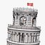 pisa tower leaning 3d c4d