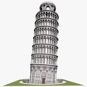pisa tower leaning 3d c4d