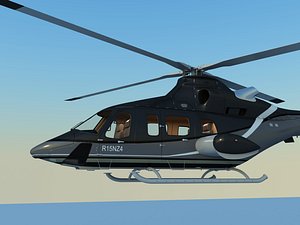 3d model bell 430 corporate helicopter interior