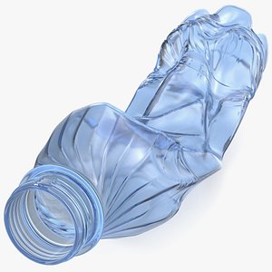 Crushed Plastic Bottle Blue