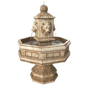 3D Classic Lion Fountain