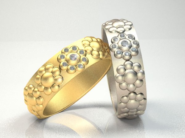 3d model ring wedding diamond