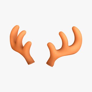 Wildlife Deer Antler 01 Low-poly