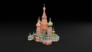 Low Poly St Basil Cathedral - Russia 3D
