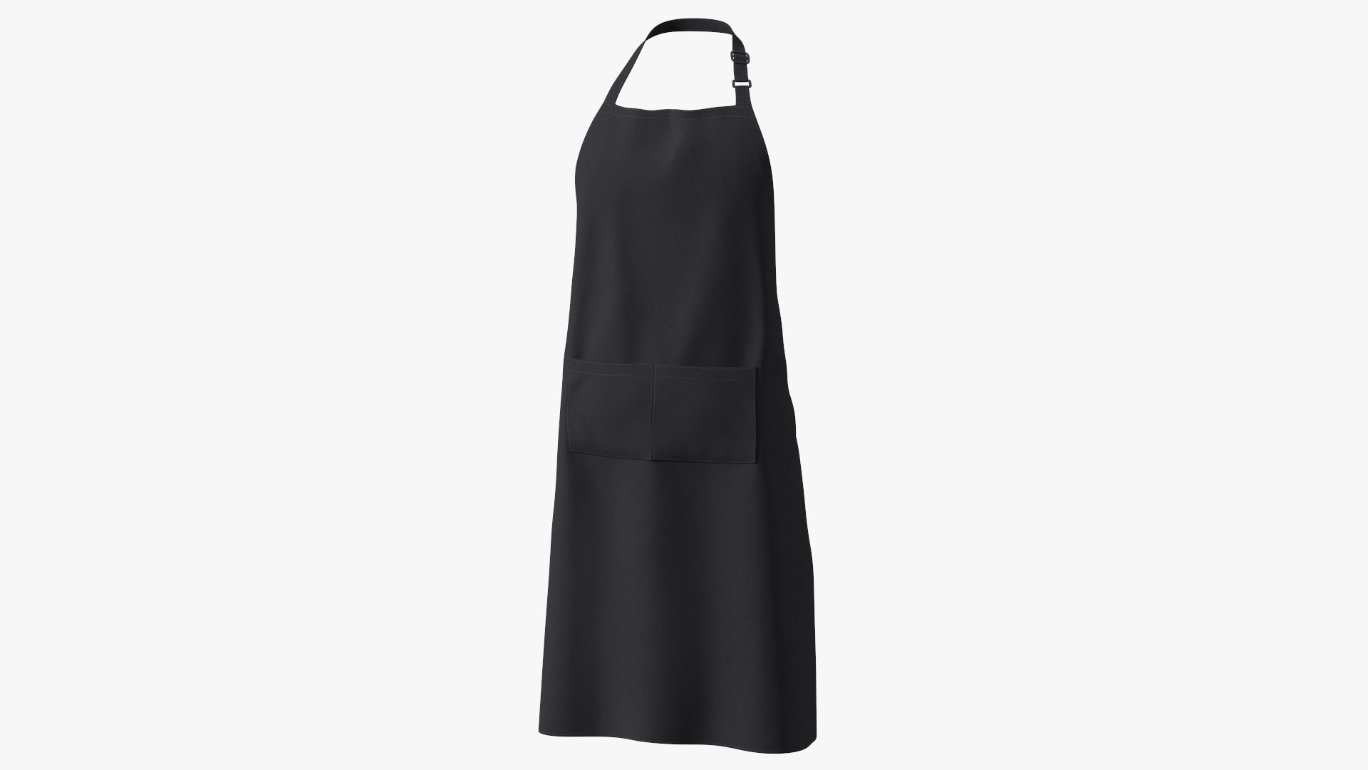 Men Cooking Apron Black 3D model preview
