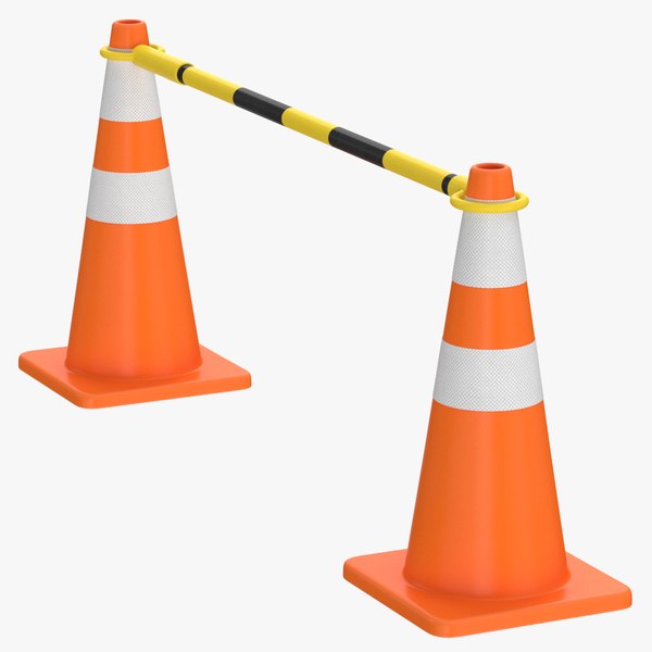 Cone Bars Black Yellow and Orange White(1) 3D